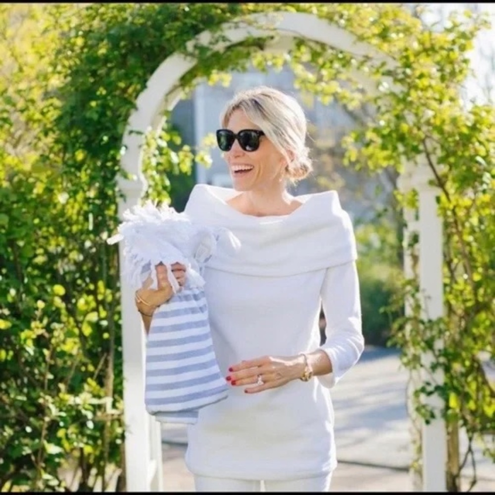 Dudley Stephens Calyer Cowl Neck Sweater white Sz M